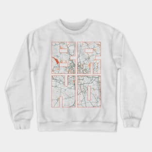 Brno, Czech Republic City Map Typography - Bohemian Crewneck Sweatshirt